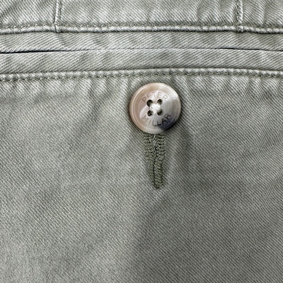 Peter Millar khaki pants Men 40x29 green straight pima cotton flat from preppy - Picture 4 of 9